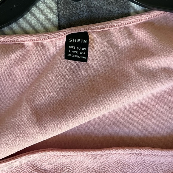 SHEIN - Flower Sleeve - Dress Shirt - Pink- Large - Picture 1 of 5